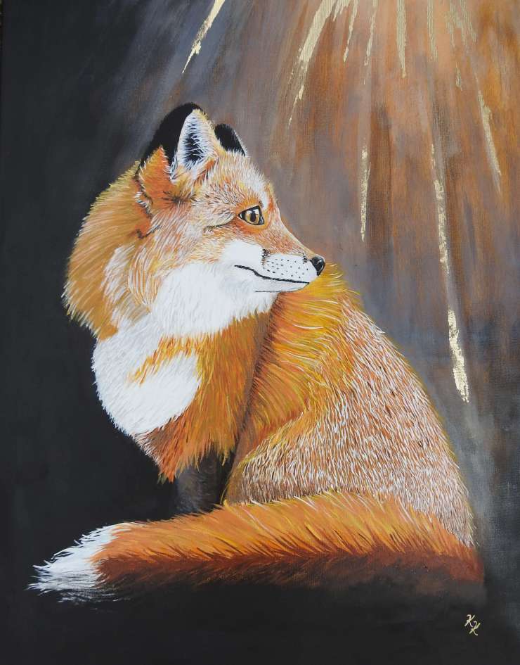 Acryl, Fuchs, Rotfuchs, Malerei